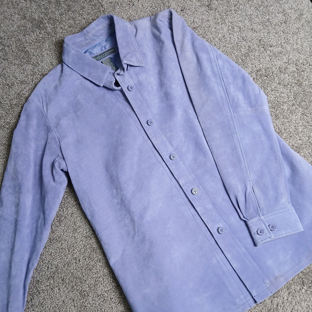 Jessica Holbrook Leather Jacket Lavender Size Medium